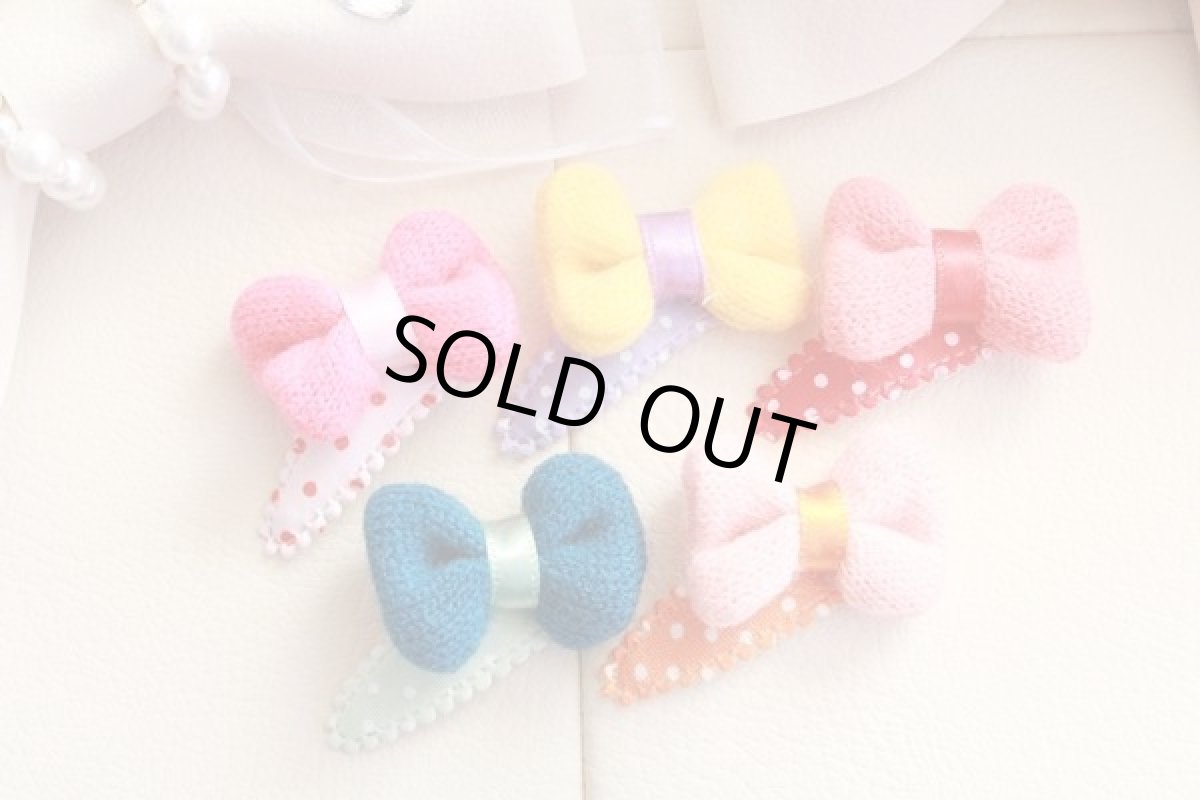 画像1: ニットリボンパッチン (1)