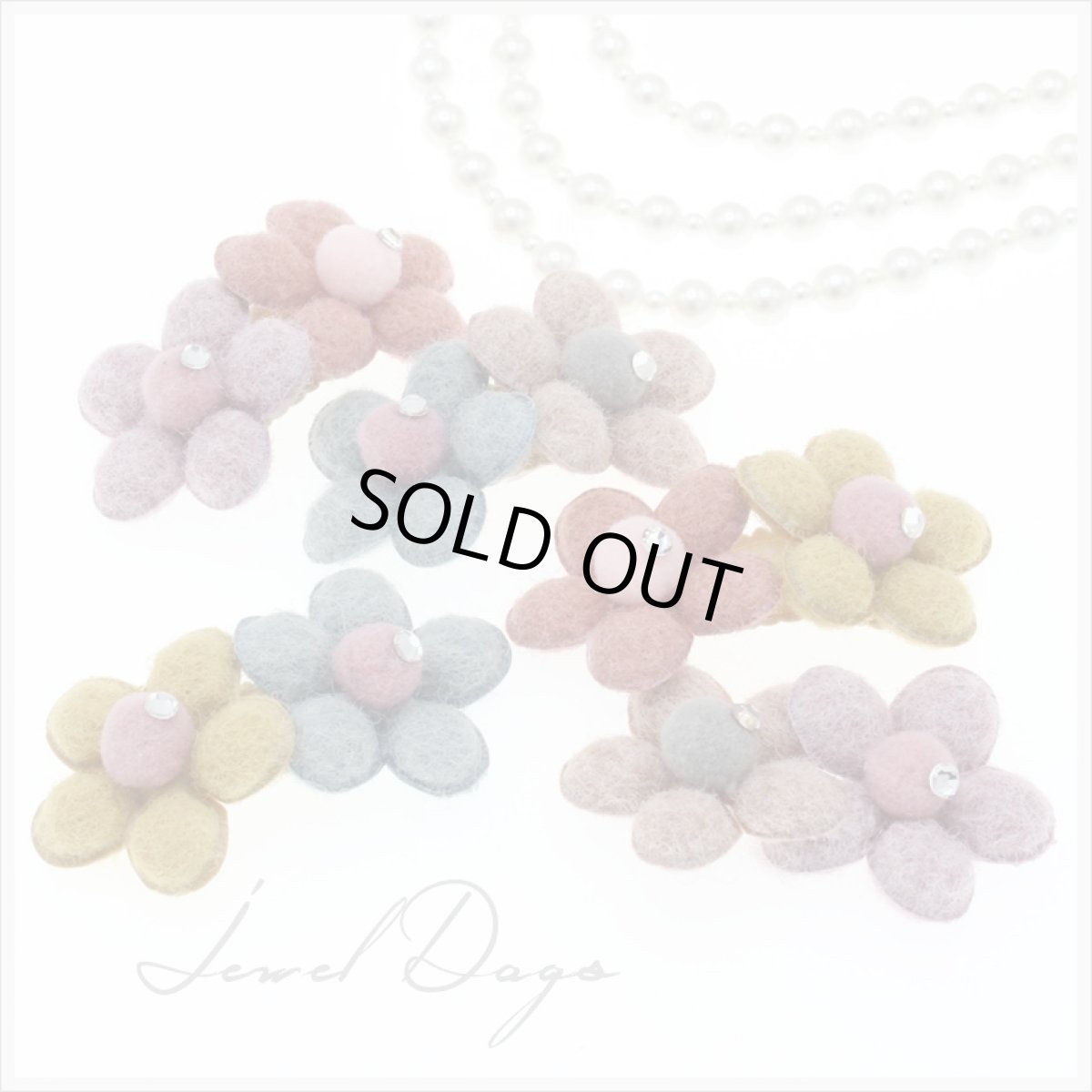 画像1: モコモコフラワーパッチン・JDバレッタ (1)